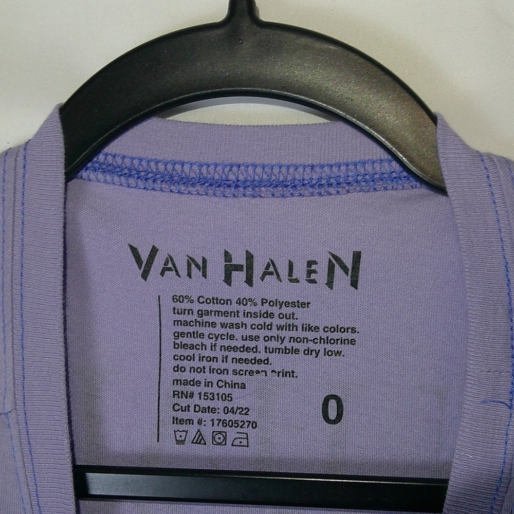 Van Halen World Tour 1979 Graphic T‎ Shirt Women's Purple Short Sleeve Crew Neck - Picture 3 of 3